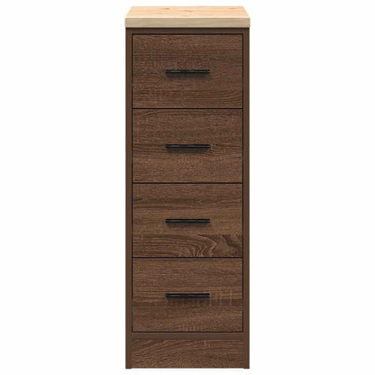 Garage Storage Cabinet Brown Oak 30x51x85 cm Solid Wood Pine