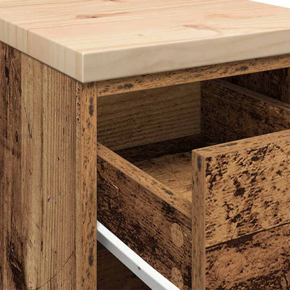 Garage Storage Cabinet Old Wood 30x51x85 cm Solid Wood Pine