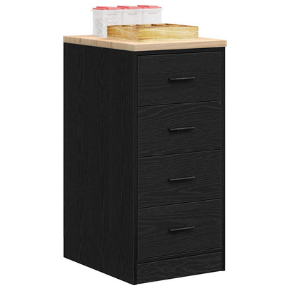 Garage Storage Cabinet Black 40x51x85 cm Solid Wood Pine