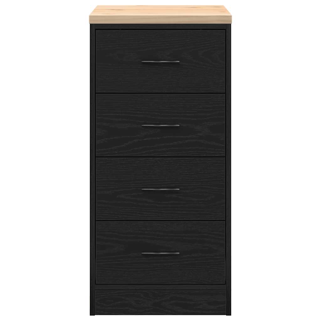 Garage Storage Cabinet Black 40x51x85 cm Solid Wood Pine