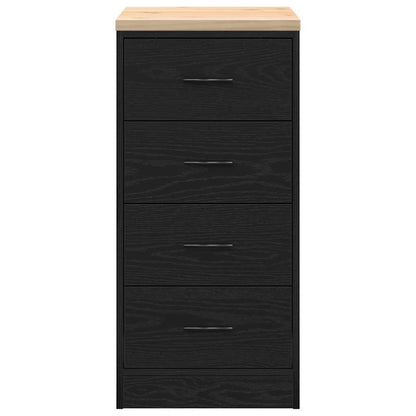 Garage Storage Cabinet Black 40x51x85 cm Solid Wood Pine