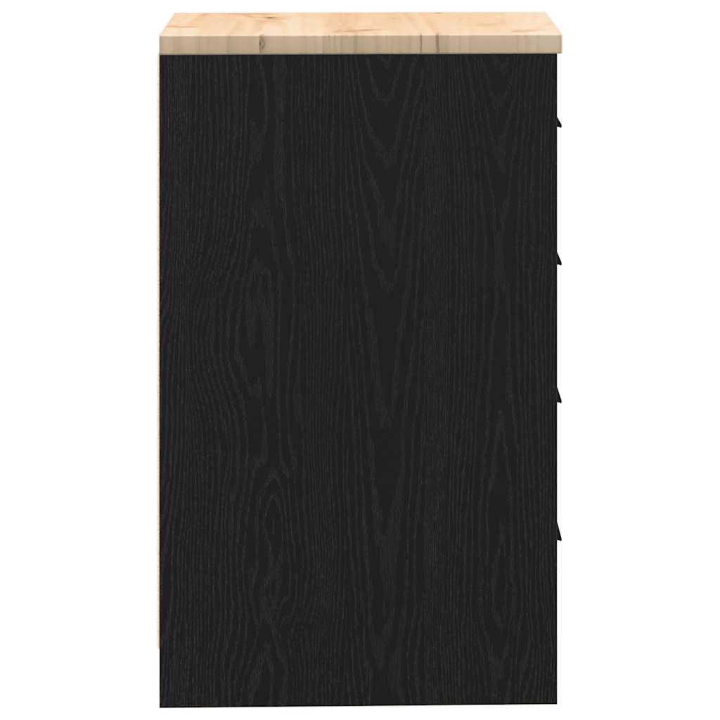 Garage Storage Cabinet Black 40x51x85 cm Solid Wood Pine
