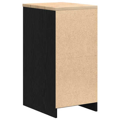 Garage Storage Cabinet Black 40x51x85 cm Solid Wood Pine
