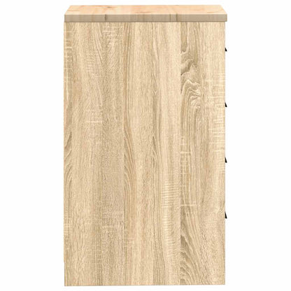 Garage Storage Cabinet Sonoma Oak 40x51x85 cm Solid Wood Pine