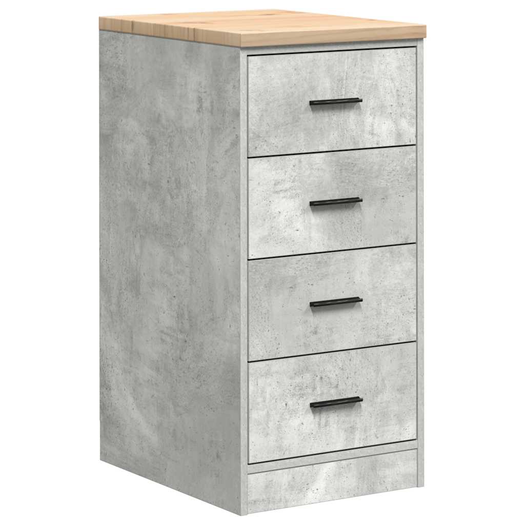Garage Storage Cabinet Concrete Grey 40x51x85 cm Solid Wood Pine