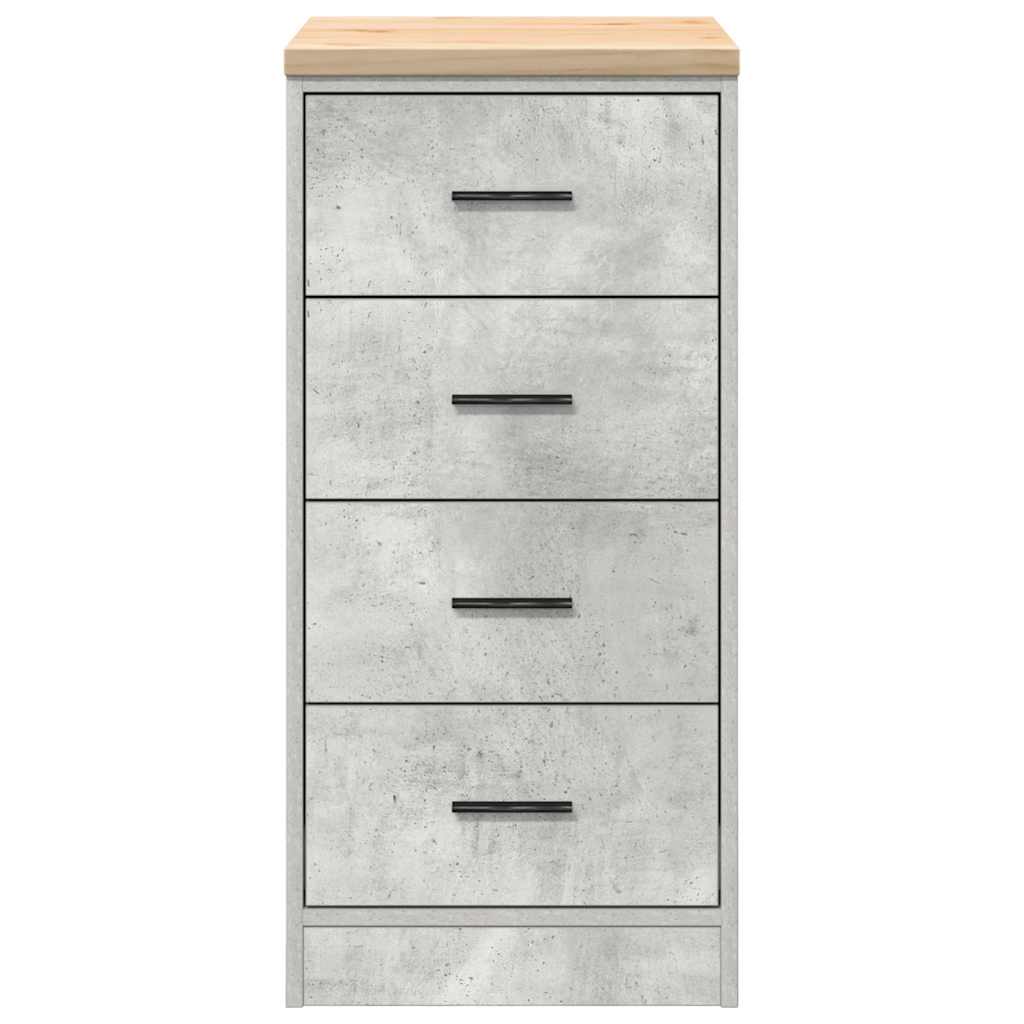 Garage Storage Cabinet Concrete Grey 40x51x85 cm Solid Wood Pine