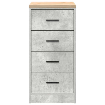 Garage Storage Cabinet Concrete Grey 40x51x85 cm Solid Wood Pine