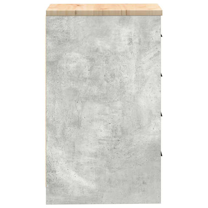 Garage Storage Cabinet Concrete Grey 40x51x85 cm Solid Wood Pine
