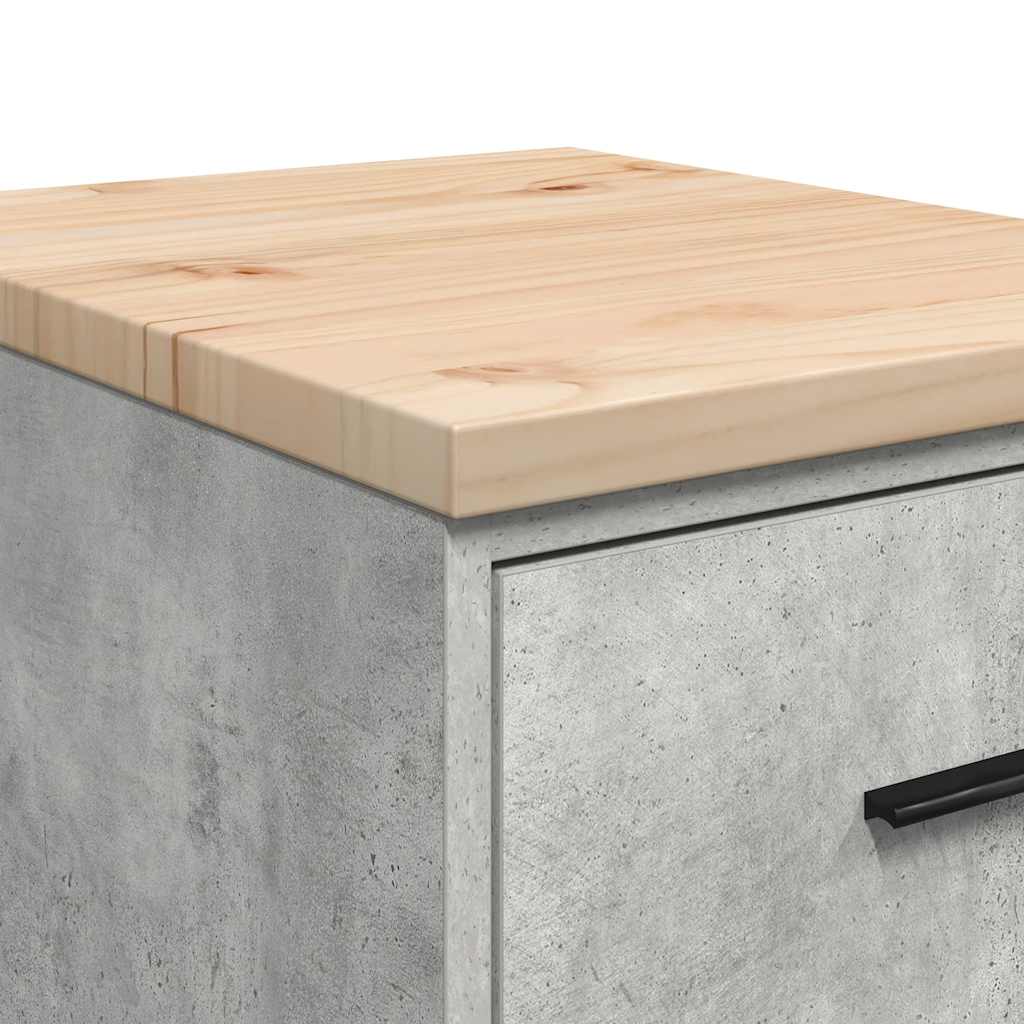 Garage Storage Cabinet Concrete Grey 40x51x85 cm Solid Wood Pine