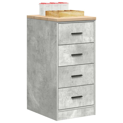 Garage Storage Cabinet Concrete Grey 40x51x85 cm Solid Wood Pine
