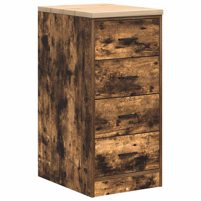Garage Storage Cabinet Smoked Oak 40x51x85 cm Solid Wood Pine