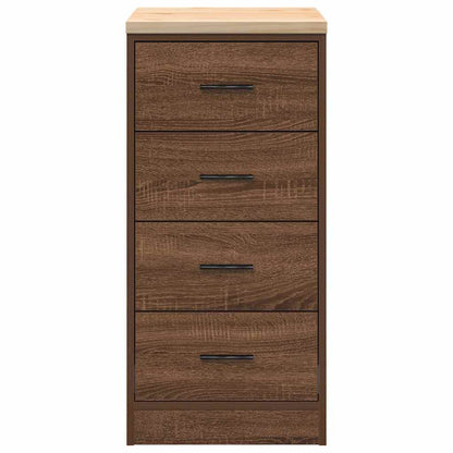 Garage Storage Cabinet Brown Oak 40x51x85 cm Solid Wood Pine