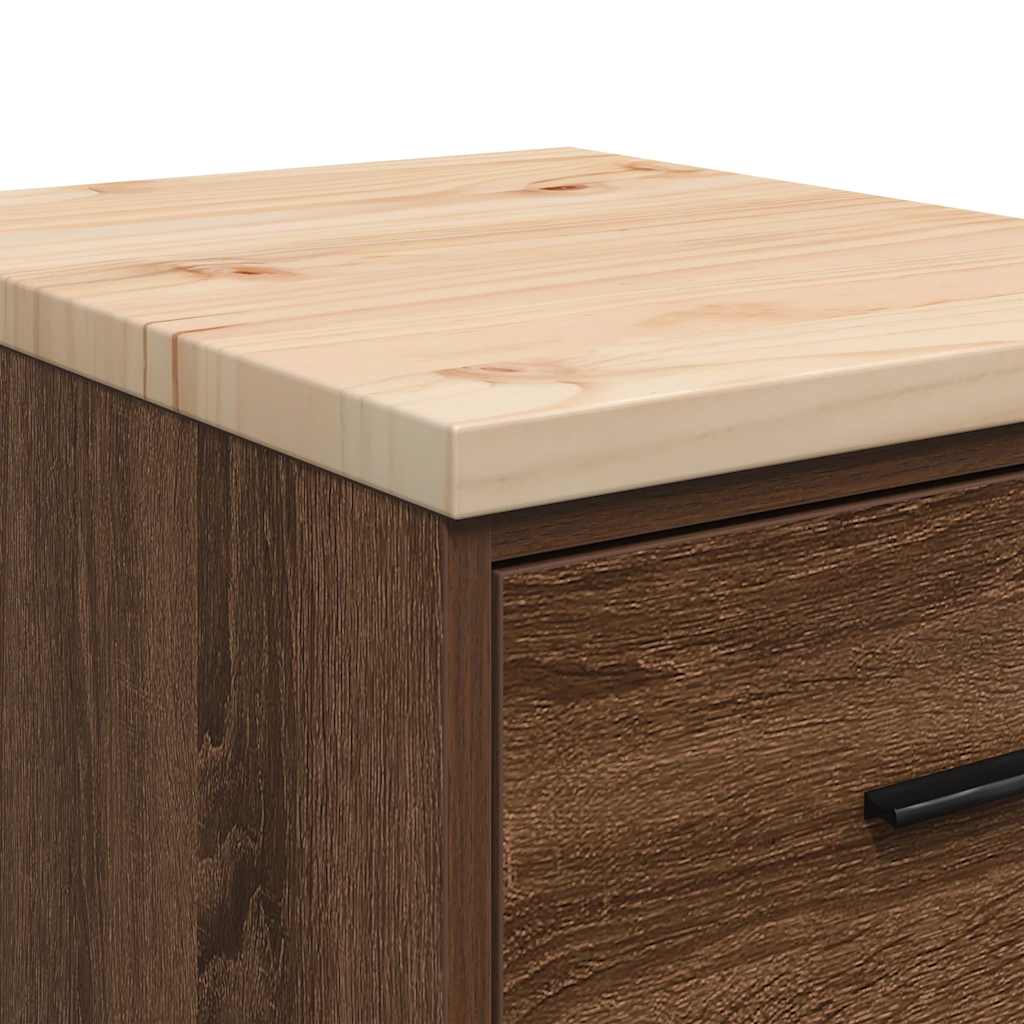 Garage Storage Cabinet Brown Oak 40x51x85 cm Solid Wood Pine