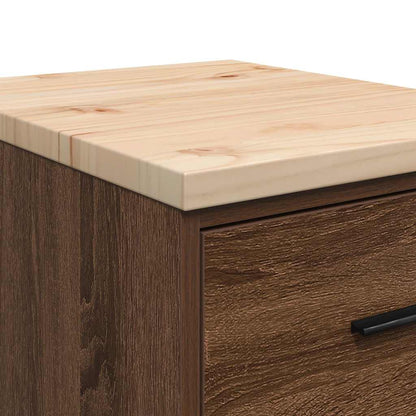 Garage Storage Cabinet Brown Oak 40x51x85 cm Solid Wood Pine