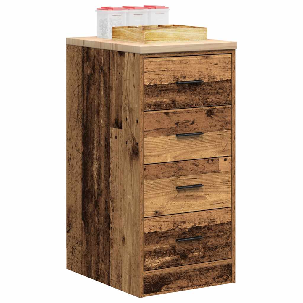 Garage Storage Cabinet Old Wood 40x51x85 cm Solid Wood Pine