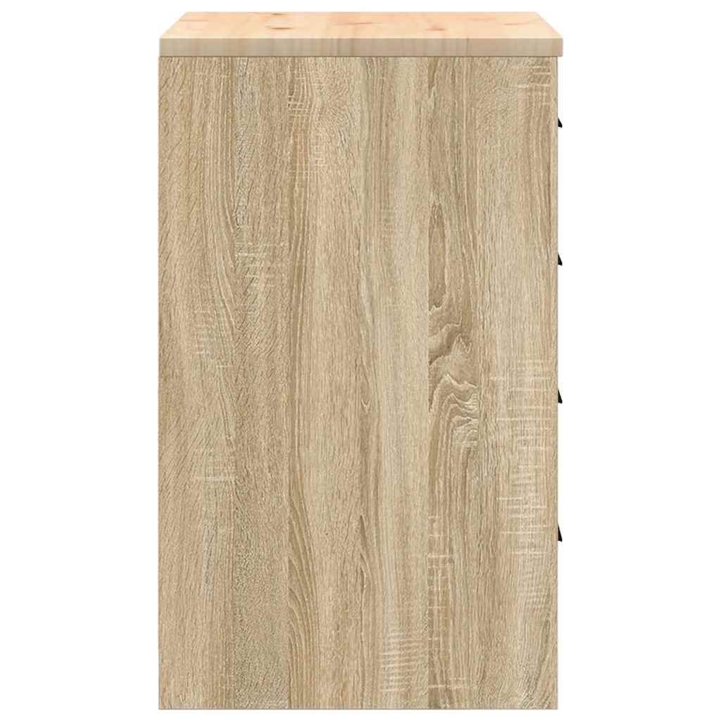 Garage Storage Cabinet Sonoma Oak 60x51x85 cm Solid Wood Pine
