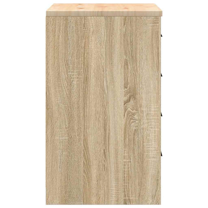 Garage Storage Cabinet Sonoma Oak 60x51x85 cm Solid Wood Pine