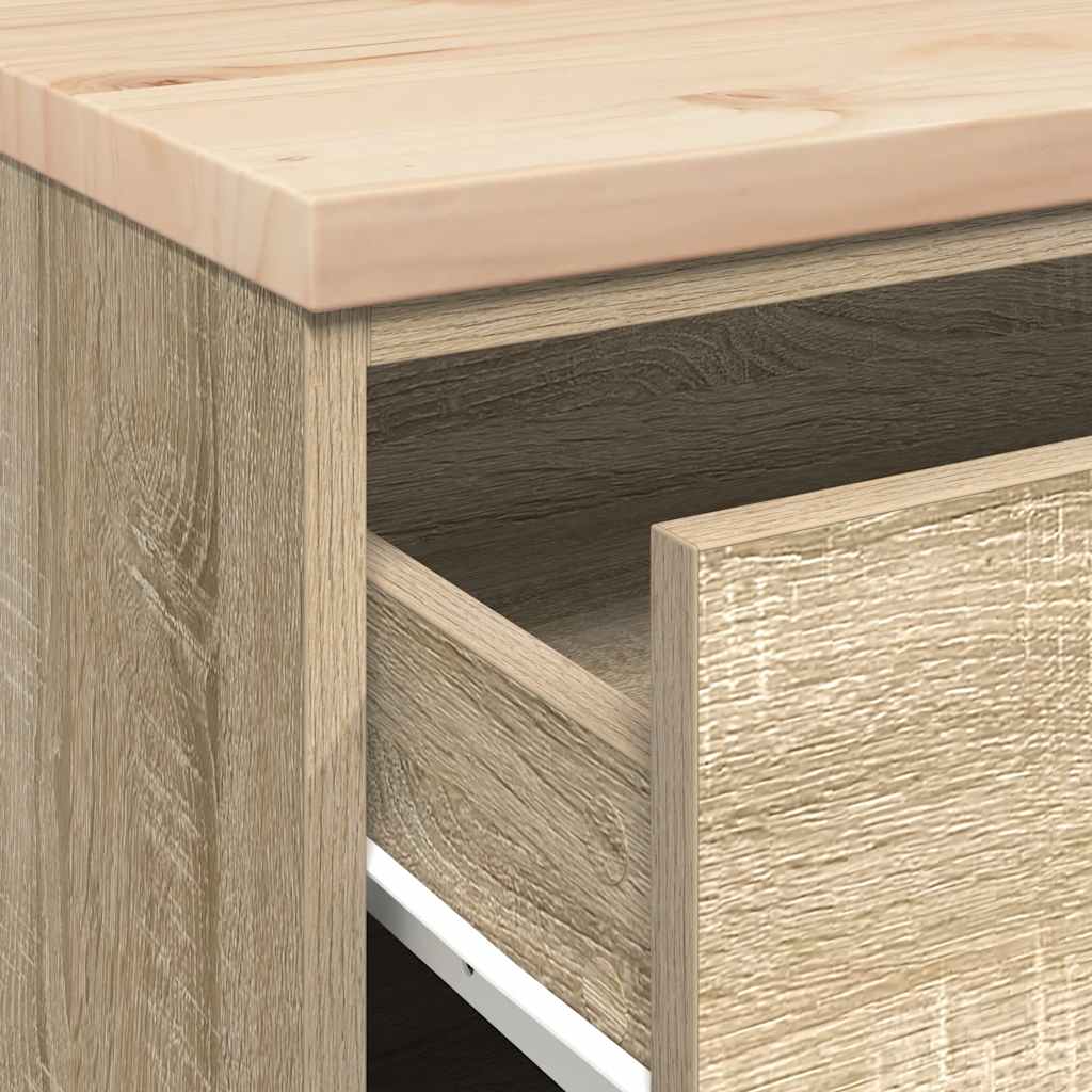 Garage Storage Cabinet Sonoma Oak 60x51x85 cm Solid Wood Pine