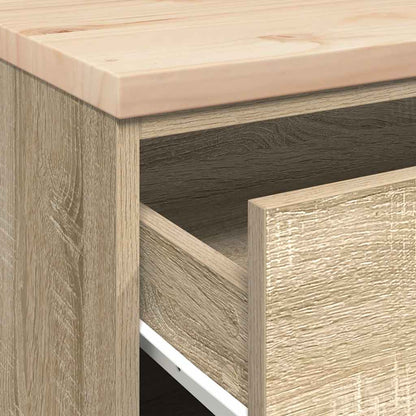 Garage Storage Cabinet Sonoma Oak 60x51x85 cm Solid Wood Pine