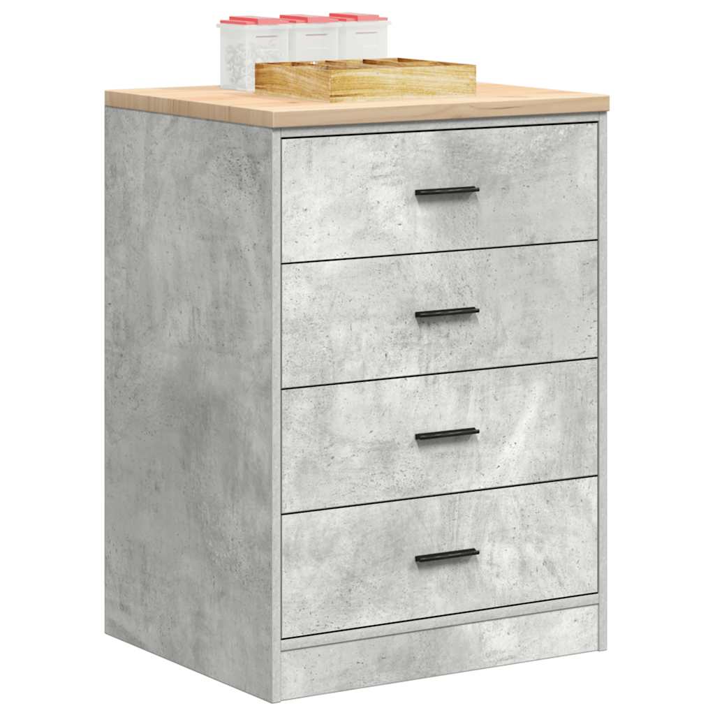 Garage Storage Cabinet Concrete Grey 60x51x85 cm Solid Wood Pine