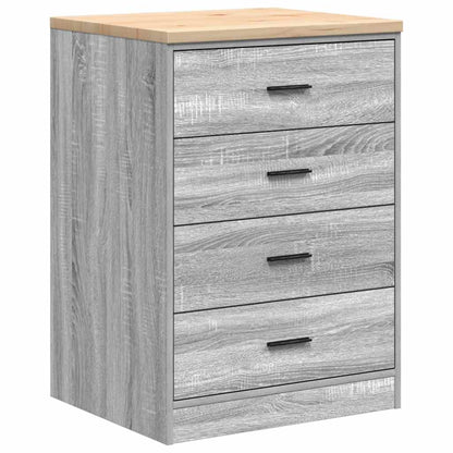 Garage Storage Cabinet Grey Sonoma 60x51x85 cm Solid Wood Pine
