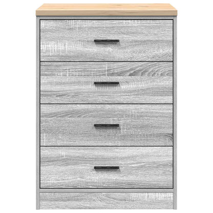 Garage Storage Cabinet Grey Sonoma 60x51x85 cm Solid Wood Pine
