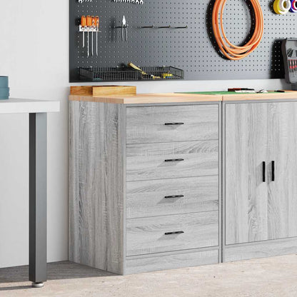 Garage Storage Cabinet Grey Sonoma 60x51x85 cm Solid Wood Pine
