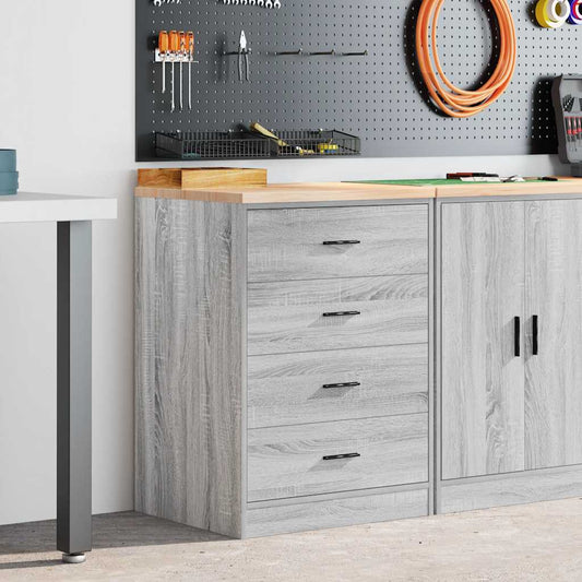 Garage Storage Cabinet Grey Sonoma 60x51x85 cm Solid Wood Pine