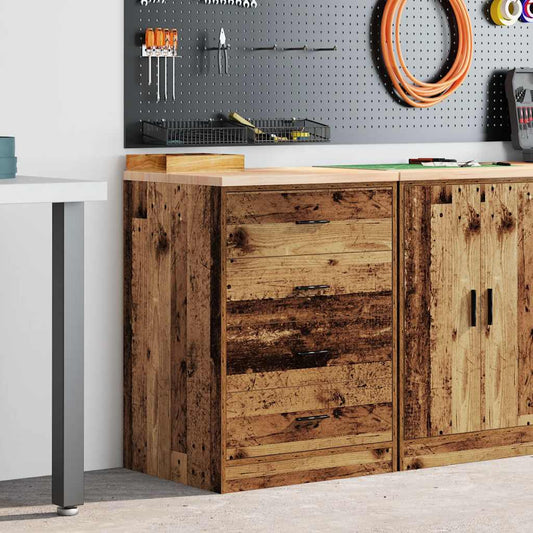 Garage Storage Cabinet Old Wood 60x51x85 cm Solid Wood Pine