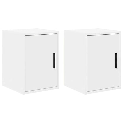 Garage Wall Cabinets 2 pcs White Engineered Wood