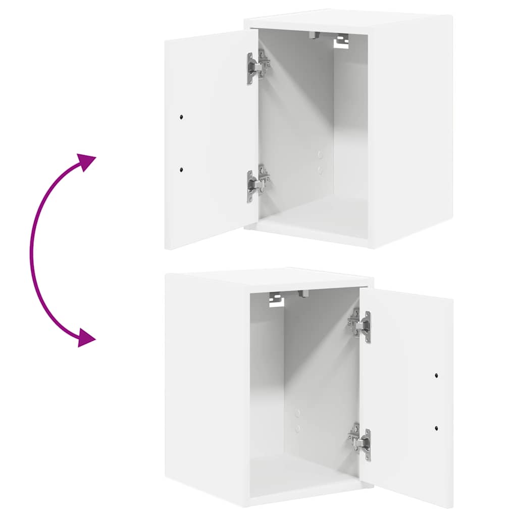 Garage Wall Cabinets 2 pcs White Engineered Wood