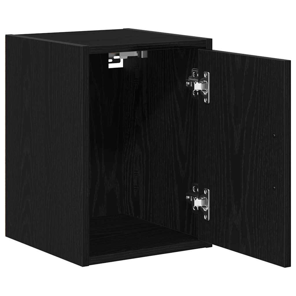 Garage Wall Cabinet Black Engineered Wood