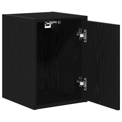 Garage Wall Cabinet Black Engineered Wood