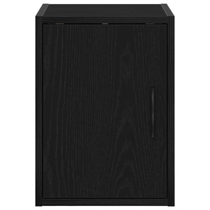 Garage Wall Cabinet Black Engineered Wood