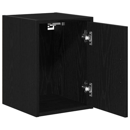 Garage Wall Cabinets 2 pcs Black Engineered Wood