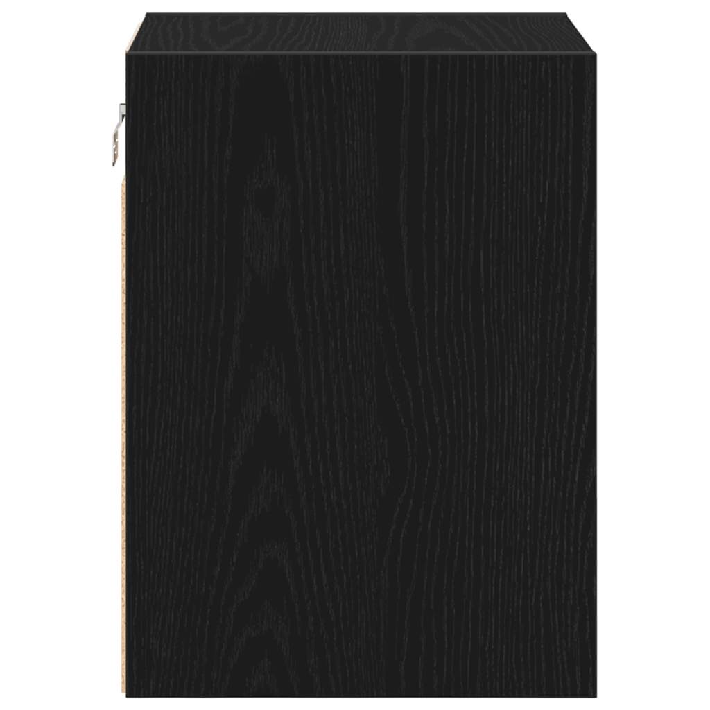 Garage Wall Cabinets 2 pcs Black Engineered Wood