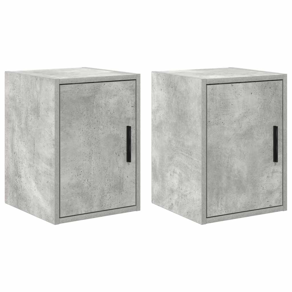 Garage Wall Cabinets 2 pcs Concrete Grey Engineered Wood
