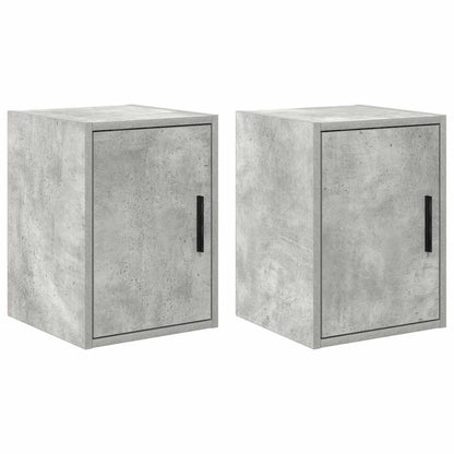 Garage Wall Cabinets 2 pcs Concrete Grey Engineered Wood