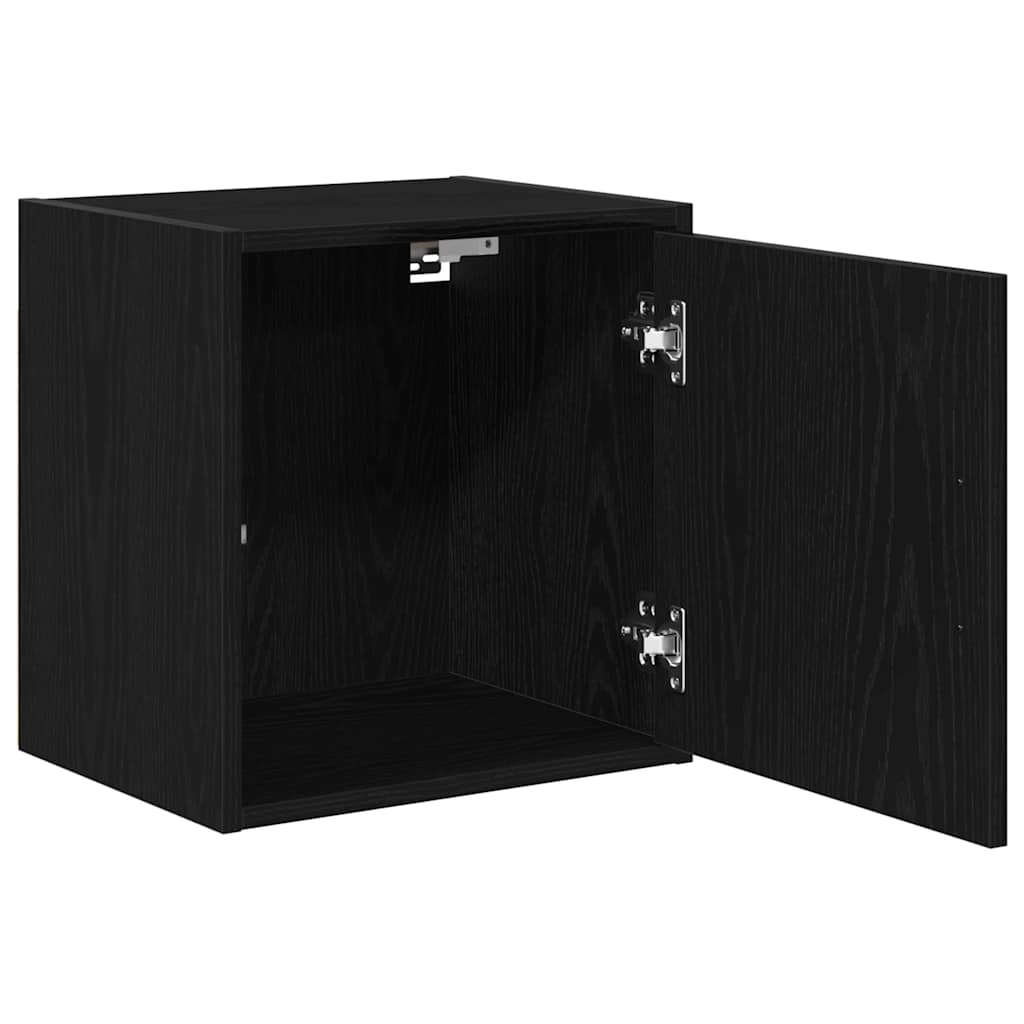 Garage Wall Cabinets 2 pcs Black Engineered Wood