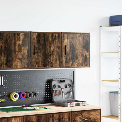 Garage Wall Cabinets 2 pcs Smoked Oak Engineered Wood