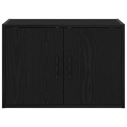 Garage Wall Cabinet Black Engineered Wood