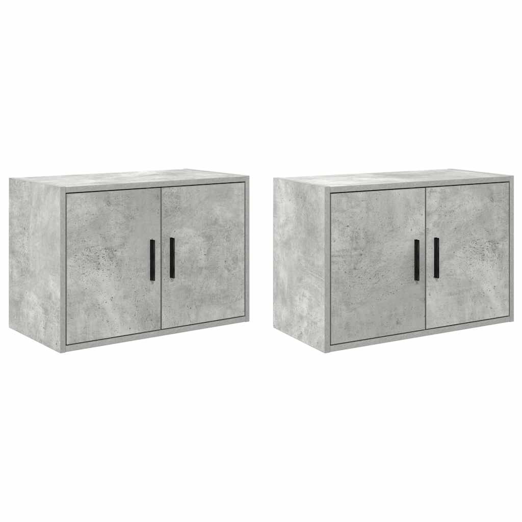 Garage Wall Cabinets 2 pcs Concrete Grey Engineered Wood