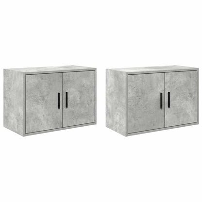 Garage Wall Cabinets 2 pcs Concrete Grey Engineered Wood