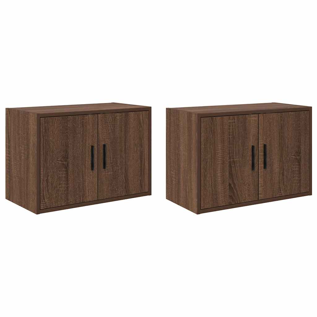Garage Wall Cabinets 2 pcs Brown Oak Engineered Wood