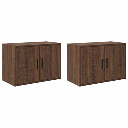 Garage Wall Cabinets 2 pcs Brown Oak Engineered Wood