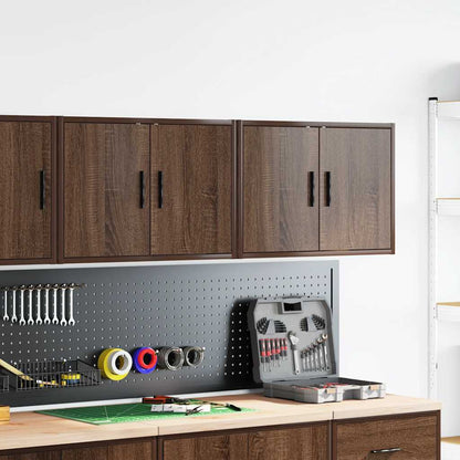Garage Wall Cabinets 2 pcs Brown Oak Engineered Wood