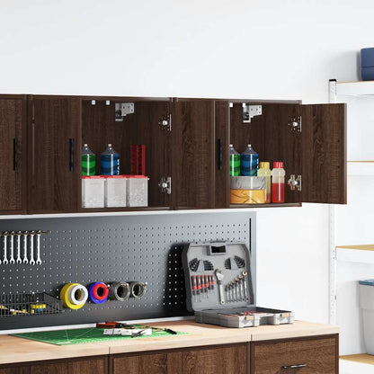 Garage Wall Cabinets 2 pcs Brown Oak Engineered Wood