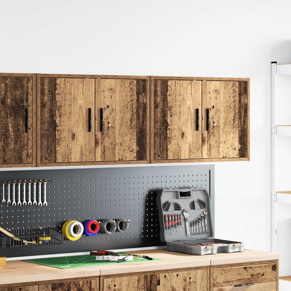 Garage Wall Cabinets 2 pcs Old Wood Engineered Wood