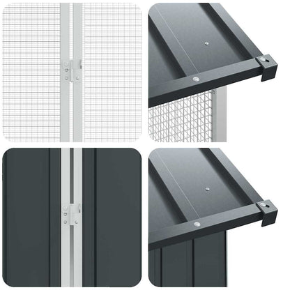 Bird Cage Anthracite 645 x 208 x 247 cm Galvanised steel