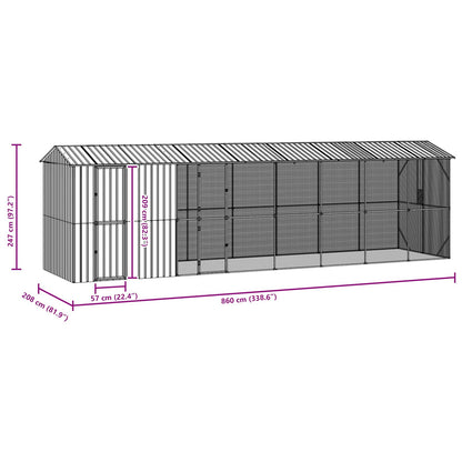 Bird Cage Anthracite 860 x 208 x 247 cm Galvanised steel